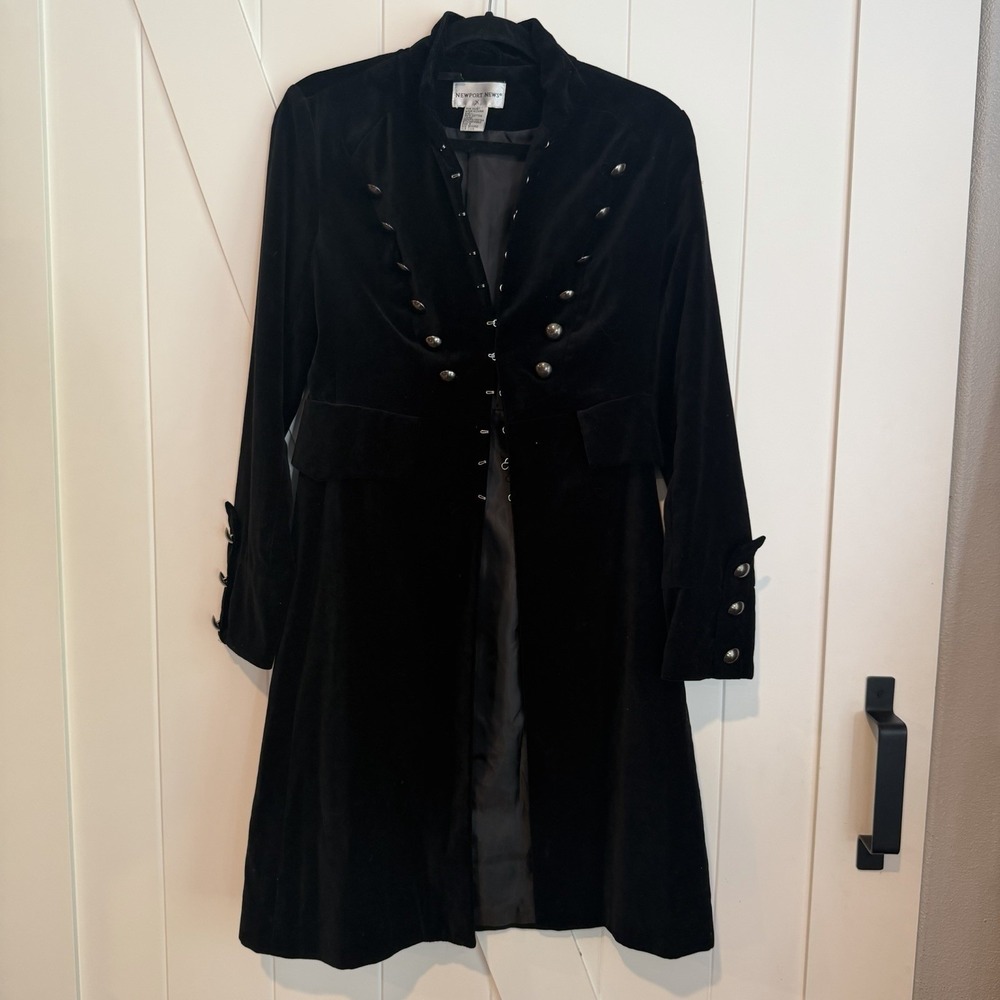 Vintage Long Velvet Coat Military Steampunk Gothic Whimsigoth Victorian Romantic